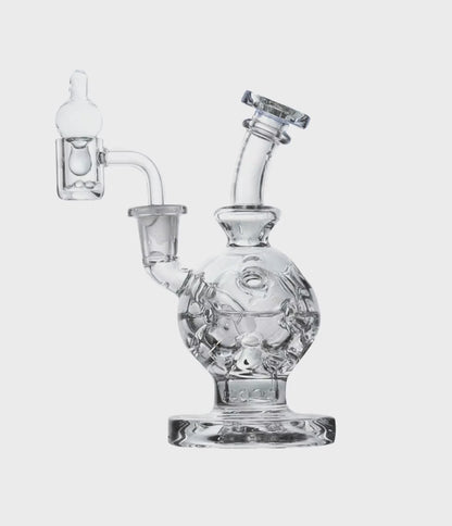 Wulf Mods Atom 14mm Dab Rig with Quartz Banger Animated Bubbling on White Background [auto-mp4]