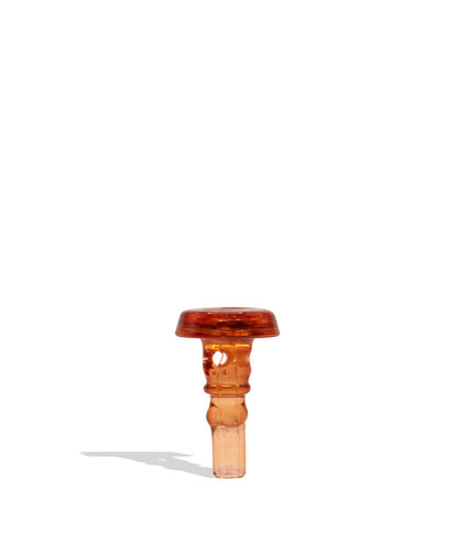 A single translucent amber-brown glass hookah bowl with a flared top and cylindrical base, photographed on a plain white background with a soft shadow underneath.