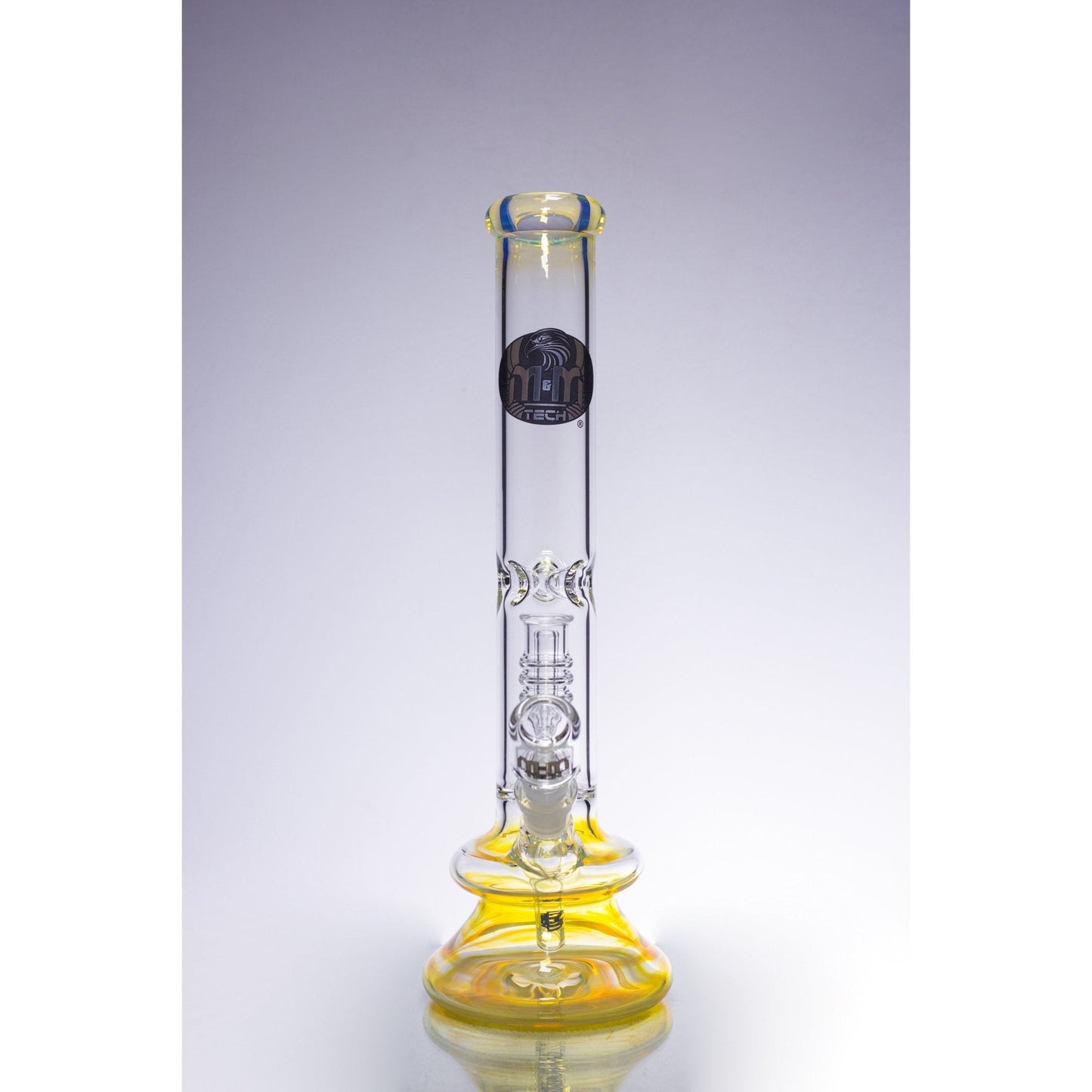 Silver Fumed Double Bubble Beaker Waterpipe - M&M Tech Glass