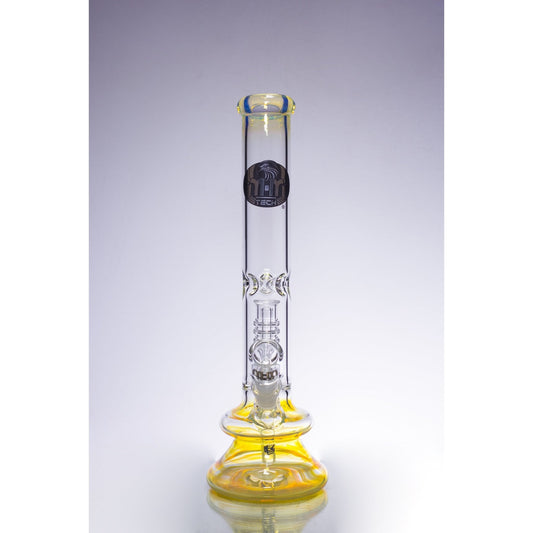 Silver Fumed Double Bubble Beaker Waterpipe - M&M Tech Glass