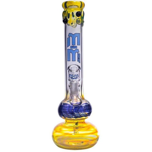 Waterpipe Color Fumed Double Bubble Beaker by M&M Tech - M&M Tech Glass