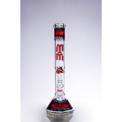 Waterpipe Dual Colored Swirl Beaker With Chandelier Percolator by M&M Tech - M&M Tech Glass