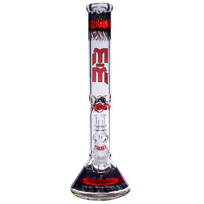 Waterpipe Dual Colored Swirl Beaker With Chandelier Percolator by M&M Tech - M&M Tech Glass