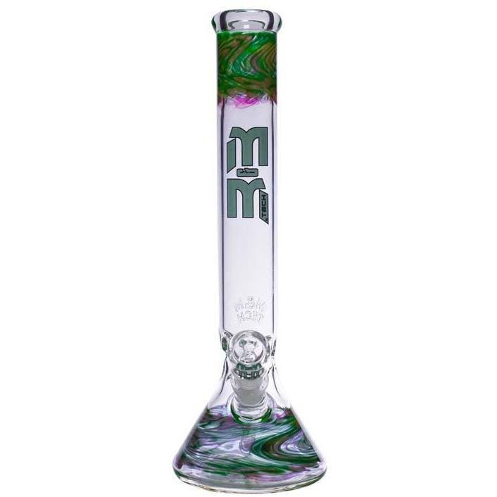 Waterpipe Gold Swirl And Color Beaker by M&M Tech - M&M Tech Glass