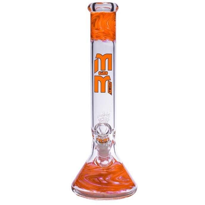 Waterpipe Gold Swirl And Color Beaker by M&M Tech - M&M Tech Glass