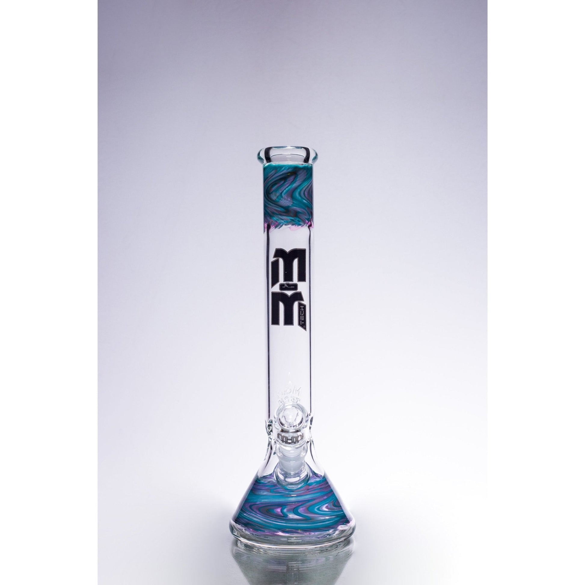 Waterpipe Gold Swirl And Color Beaker by M&M Tech - M&M Tech Glass