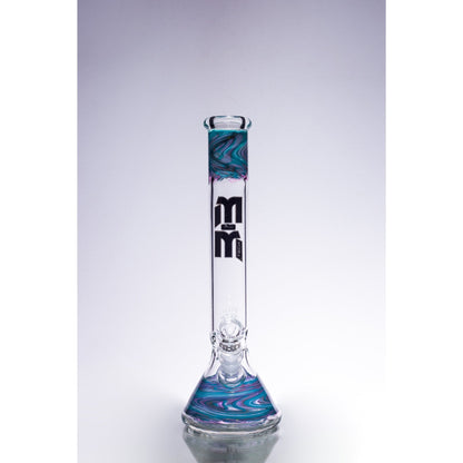 Waterpipe Gold Swirl And Color Beaker by M&M Tech - M&M Tech Glass