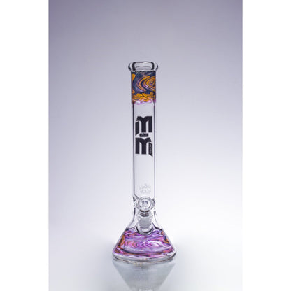 Waterpipe Gold Swirl And Color Beaker by M&M Tech - M&M Tech Glass