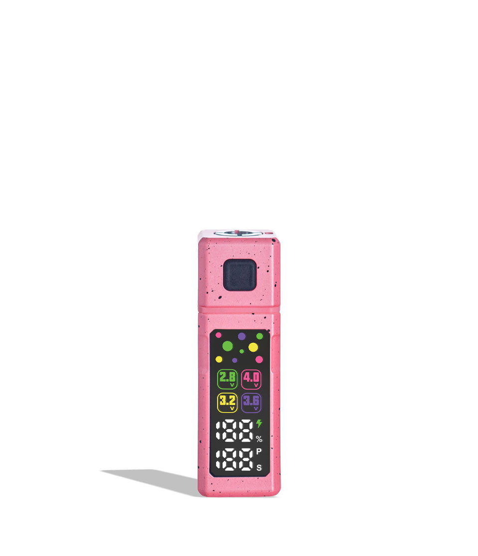Pink Black Spatter West Coast Cure Grid Variable Voltage Battery 12pk Front View on White Background