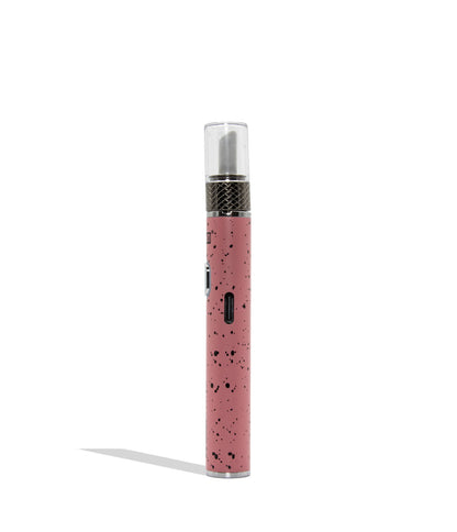 Wulf Mods Hito Knife Kit pink black spatter colorway on a white background  in side view showing USB-C port.