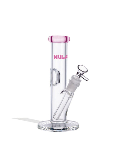 Pink Wulf Mods 5mm 8inch Straight Water Pipe Front View on White Background