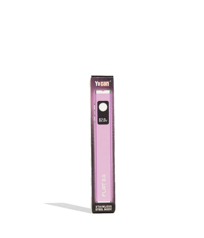 Pink Yocan Flat 2.0 Variable Voltage Battery 12pk Packaging Front View on White Background