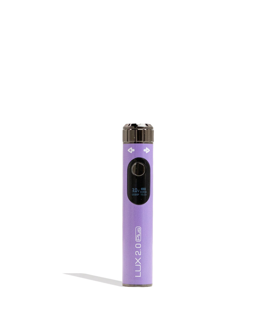 Purple Yocan Lux Plus 2.0 Variable Voltage Battery 15pk Front View on White Background